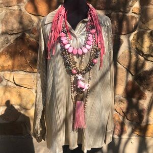 Art by Amy Pink Cow Necklace